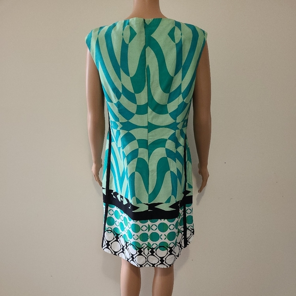 Veronica Maine Womens Dress Sz 14 Beach Geometric Print Retro 70s Summer Cotton - Picture 4 of 7